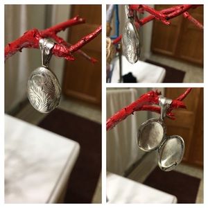 Mexican hammered sterling silver filigree locket